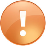wordpress error message orange icon