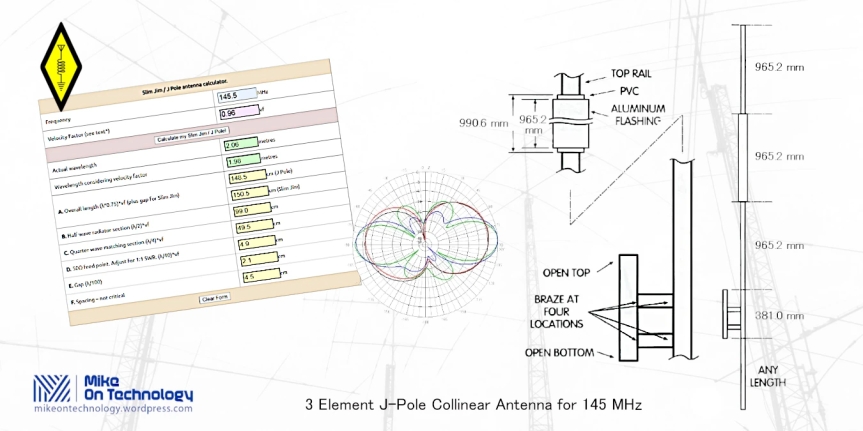 3 Element J-Pole Collinear 145Mhz Antenna